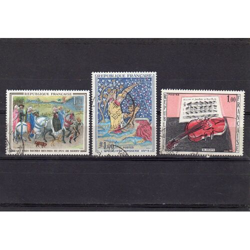 Timbres-Poste De France (Uvres D'art : Les Très Riches Heures Du Duc De Berry, Tapisserie L'apocalypse, Dufy)