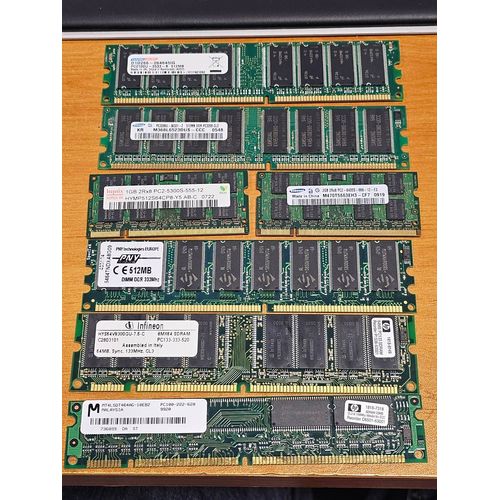 Lot de 7 barrettes de mémoire pc ou portable spécial revendeur ou réparateur