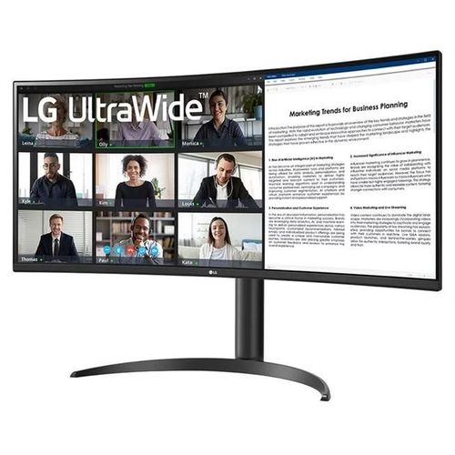 LG UltraWide 34WR55QC-B - Écran LED - incurvé - 34" - 3440 x 1440 UWQHD @ 100 Hz - VA - 300 cd/m² - 3000:1 - HDR10 - 5 ms - 2xHDMI, DisplayPort, USB-C