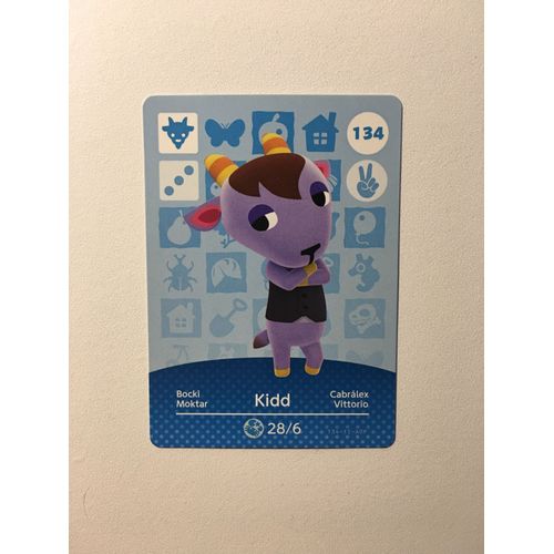 Carte Amiibo Animal Crossing (Happy Home Designer & Welcome Amiibo) Série 2 N°134 : Moktar