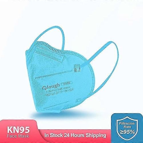 Evago Mask Ffp2 / Kn95 Masque Facial Adulte, 5 Couches De Protection Ffp2 Masque Facial Respirant Jetable-Bleu-100pcs