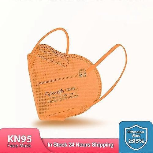 Evago Mask Ffp2 / Kn95 Masque Facial Adulte, 5 Couches De Protection Ffp2 Masque Facial Respirant Jetable-Orange-50pcs
