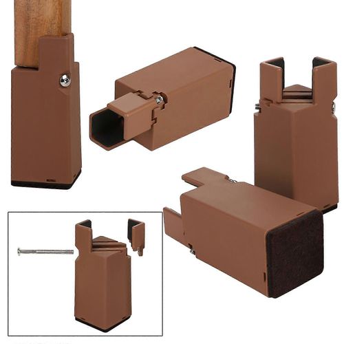Meubles Réglables Risers Fournitures Pour La Maison Coussinets De Pied De Lit 4 Pièces Durables Créatifs Robustes Avec Pince À Vis-Marron-10cm