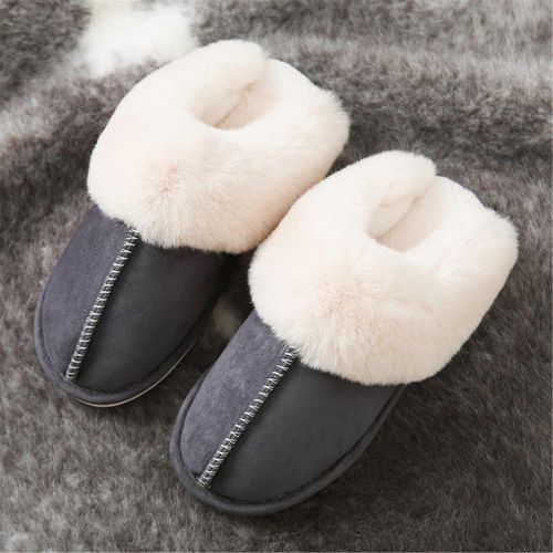 Chaussures Pantoufles De Fourrure Pantoufles D'hiver Pantoufles D'intérieur Chaudes Pantoufles Douces La Maisonsgris Foncésadultes36s37sunisexe