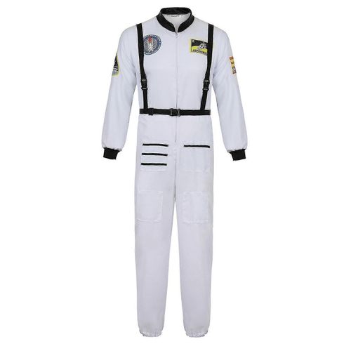 Costume D'astronaute, Combinaison Spatiale Pour Adultes, Costumes De Cosplay, Fermeture Éclair, Costume D'halloween, Combinaison De Vol Pour Couple, Uniforme Grande Taille-Blanc Pour Homme-Adult-L-Male