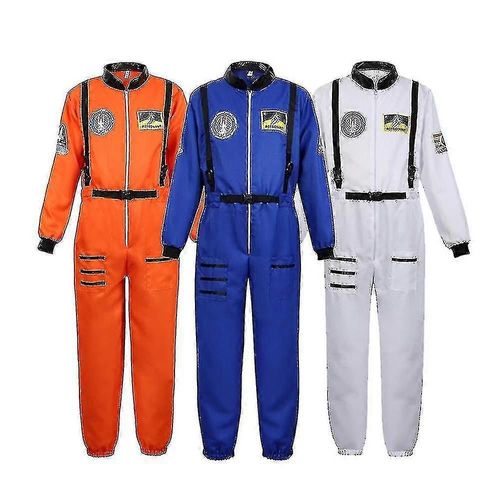 Costume D'astronaute, Combinaison Spatiale Pour Adultes, Costumes De Cosplay, Fermeture Éclair, Costume D'halloween, Combinaison De Vol Pour Couple, Uniforme Grande Taille-Bleu Pour Femmes-Adult-Xxxl-Male