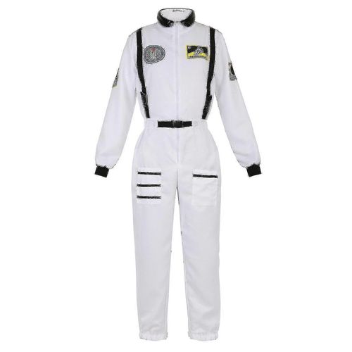 Costume D'astronaute, Combinaison Spatiale Pour Adultes, Costumes De Cosplay, Fermeture Éclair, Costume D'halloween, Combinaison De Vol Pour Couple, Uniforme Grande Taille-Blanc Pour Les Femmes-Adulte-Xxl-Mâle