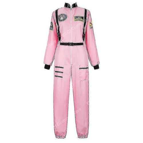 Costume D'astronaute, Combinaison Spatiale Pour Adultes, Costumes De Cosplay, Fermeture Éclair, Costume D'halloween, Combinaison De Vol Pour Couple, Uniforme Grande Taille-Rose-Adulte-Xs-Mâle