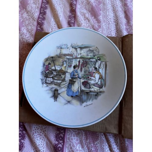 Lot De 2 Assiettes Vintage Représentant « Les Temps Jadis »