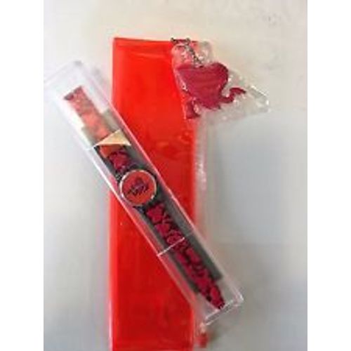 Swatch Watch "Pounding Heart" Gk237 1997 "Happy Valentine Day" Dans Trousse Plastique
