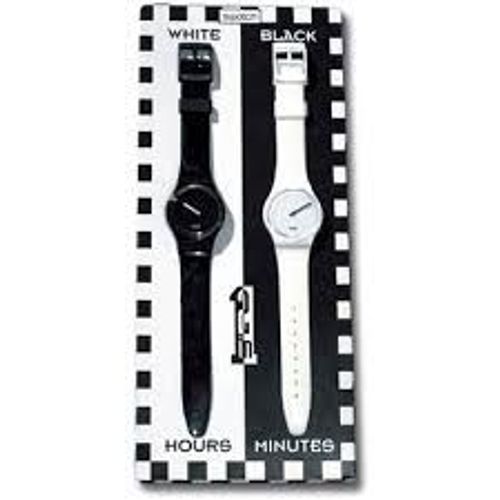Coffret Swatch Black & White Gzs10 1995 2 Montres