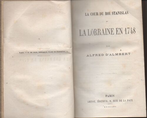 La Cour Du Roi Stanislas Et La Lorraine En 1748
