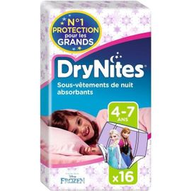 Huggies Drynites Sous-Vetements Fille - 4-7 Ans - 16 Culottes - Lot De 4 Paquets De 16