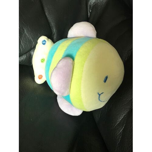 Doudou Hochet Poisson Vert Bleu Jaune Mauve Mgm Dodo D'amour 16cm