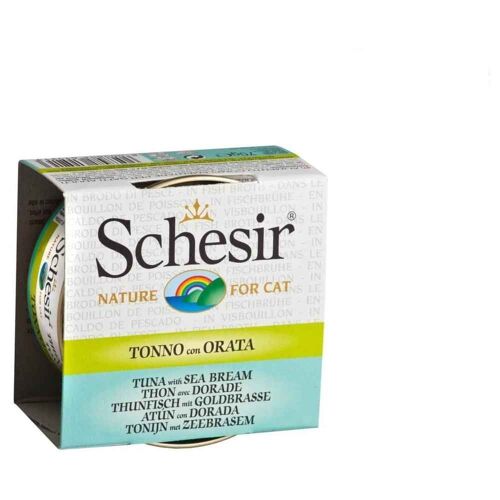 Boîte Pâtée Au Thon Avec Dorade En Bouillon Pour Chat - Schesir - 70g