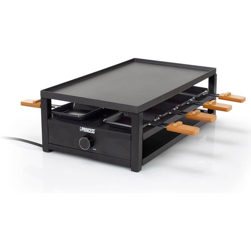 Appareil À Raclette Black Steel - 8 Personnes - Thermostat Réglable - 1 300 W[BLE9300452]