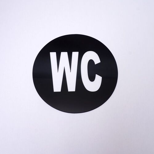 Panneau de porte autocollant en acrylique avec inscription WC, 1 pièce,miroir mural, auto-adhésif, pour décoration de la maison