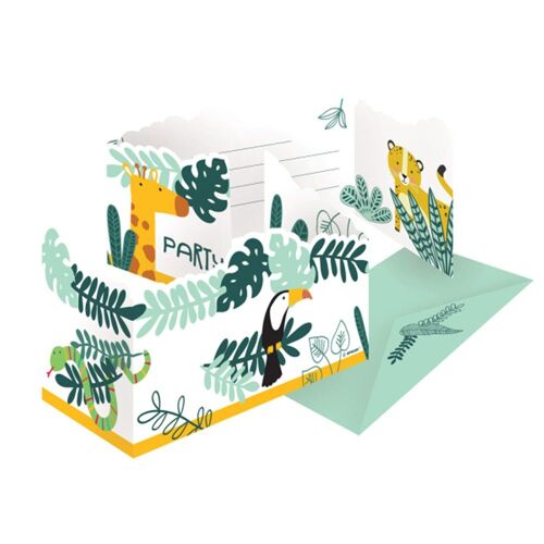 8 CARTONS INVITATION SAFARI NATURE SAUVAGE
