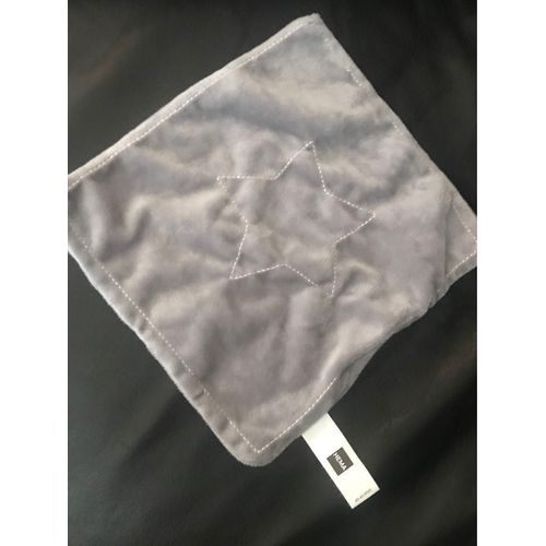 Doudou Plat Carré 20*20cm Étoile Gris Hema 
