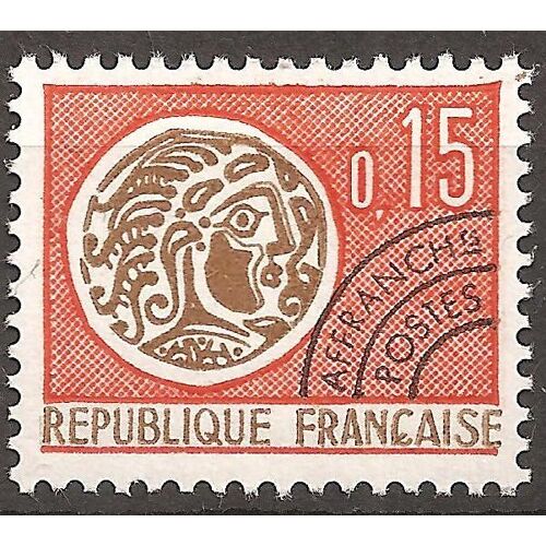 Préo 124 (1964) Préoblitéré Monnaie Gauloise 0f15 Orange Et Brun N** (Cote 0,3e) (0930)
