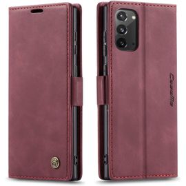 Coque Samsung Galaxy Note 20,Anti-Choc Premium Flip Case Etui,Vin Rouge