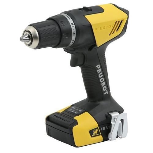 PEUGEOT ENERGYDRILL Perceuse sans fil 18 V avec 2 batteries Lithium-ion 1.5 Ah