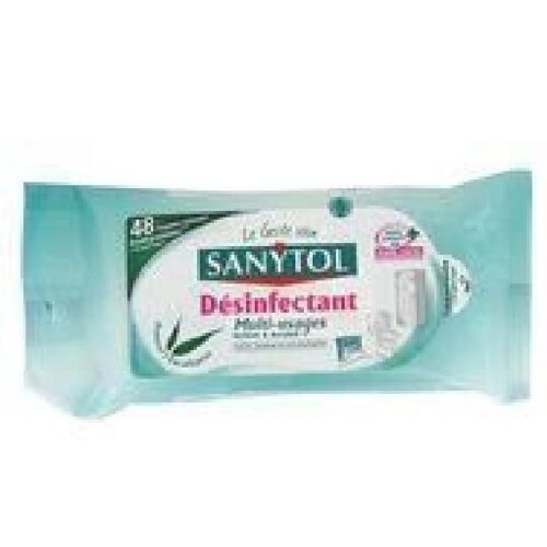 SANYTOL Étui de 48 lingettes multisages désinfectantes