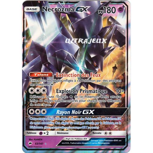 Pokémon - 63/178 - Sl3 - Soleil Et Lune - Ombres Ardentes - Necrozma Gx - Gx
