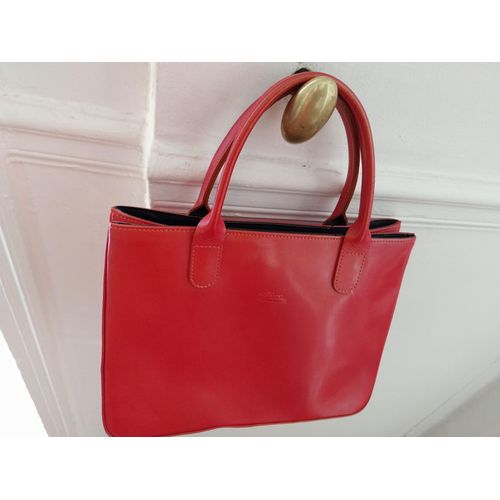Sac a main verni rouge Longchamp
