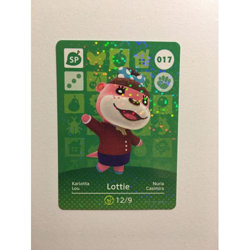 Carte Amiibo Rare Animal Crossing (Happy Home Designer & Welcome Amiibo) Série 1 N°17 : Lou