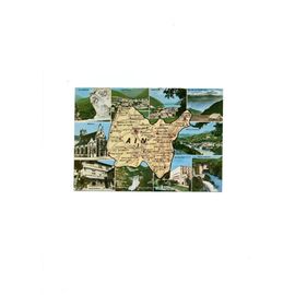 Département De L'ain: Carte Et 10 Petites Vues.