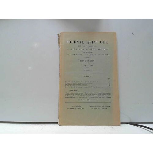 Journal Asiatique Tome Ccxlix Année 1961 Fasc. N°1