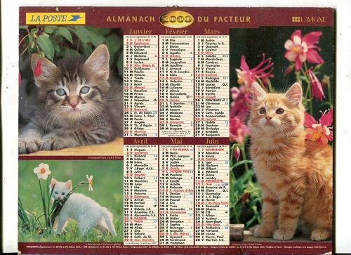 Almanach Du Facteur - " Lavigne " - Maine Et Loire - 2000