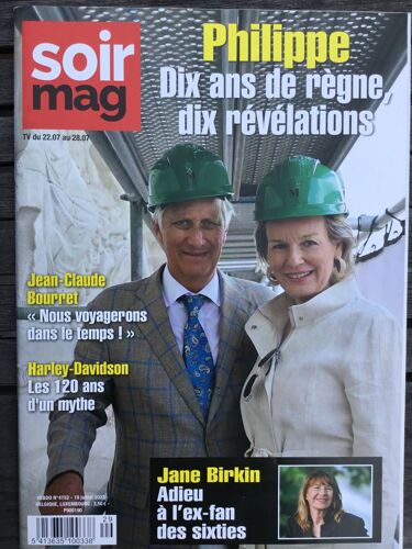 Soirmag 4752 Jane Birkin Harley-Davidson Jean-Claude Bourret Blanche Monnier Christopher Mcquarrie Yvan Attal Ni.Ihau Bernard Minier Feux De L Amour Roi Philippe 10 Ans De Règne