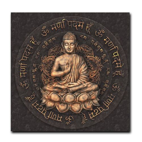 Statue de bouddha marron Vintage, peintures sur toile, affiches et imprimés religieux, tableau d'art mural moderne pour la décoration de la maison 40x50cm no frame