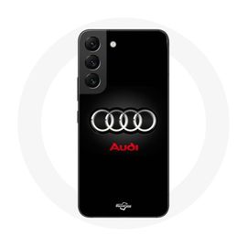 Coque Pour Samsung Galaxy S21 Fe Audi Logo Métal Fond Noir