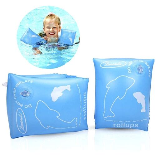 Brassard Piscine Enfant,Brassard Bebe, Brassard Gonflable, Bandes De Bras Flotteurs Piscine Natation Pour Enfant(4 À 8 Ans, Bleu)