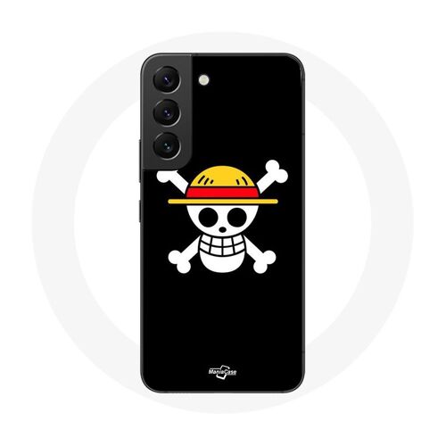Coque Pour Samsung Galaxy S22 One Piece Manga Tete De Mort Fond Noir