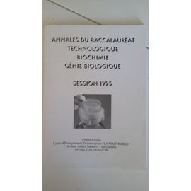Annales Du Bac Biochimie Génie Biologique