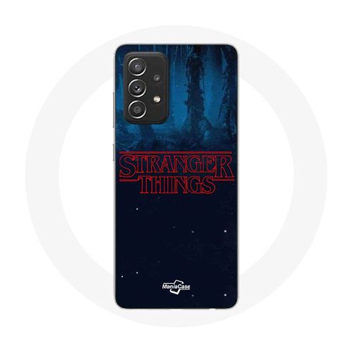 Coque Pour Samsung Galaxy A52 Stranger Things Logo Fond Bleu De La Saison 2
