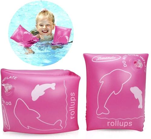 Brassard Piscine Enfant,Brassard Bebe, Brassard Gonflable,Bandes De Bras Flotteurs Piscine Natation Pour Enfant(0 À 4 Ans, Rose)