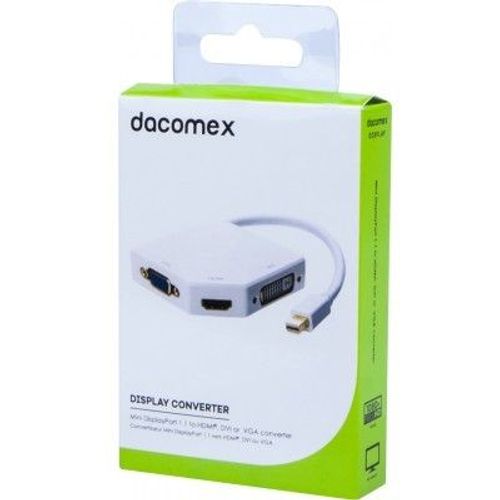 DACOMEX Convertisseur Mini DisplayPort 1.1 vers HDMI, DVI ou VGA - 14cm