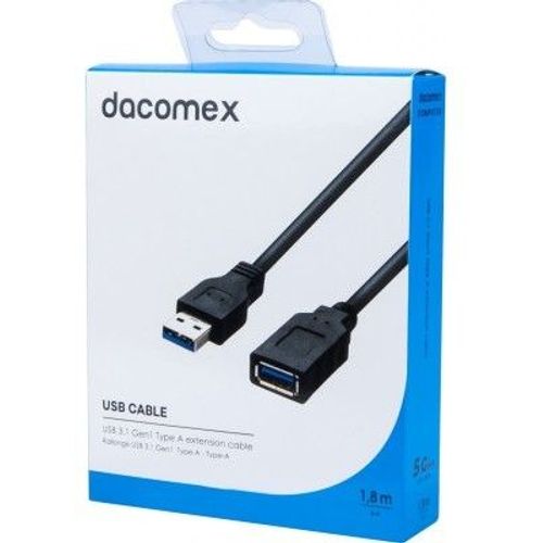 DACOMEX Rallonge USB 3.1 Gen1 Type-A - Type-A noire - 1,8 m