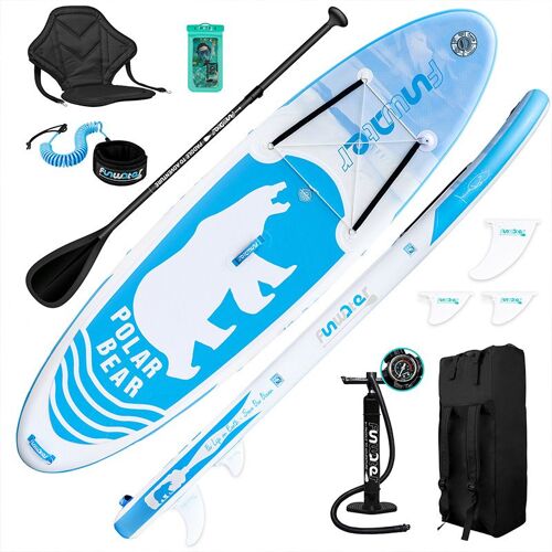 Stand Up Paddle Gonflable De Randonnée - 320 X 84 X 15 Cm - Pvc - Funwater - Bleu