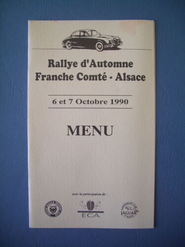 Rallye Franche Comte Alsace / Menu / 1990 / Jaguar