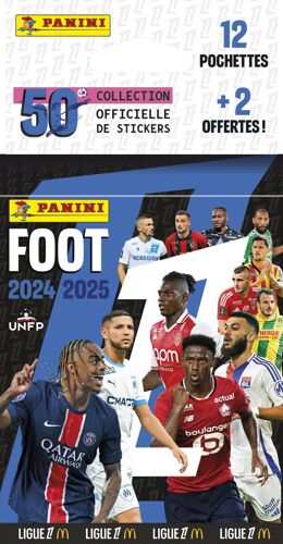 Stickers Panini Foot 2024 2025 Ligue 1 Mcdonald's Blister 12 Pochettes + 2 Offertes