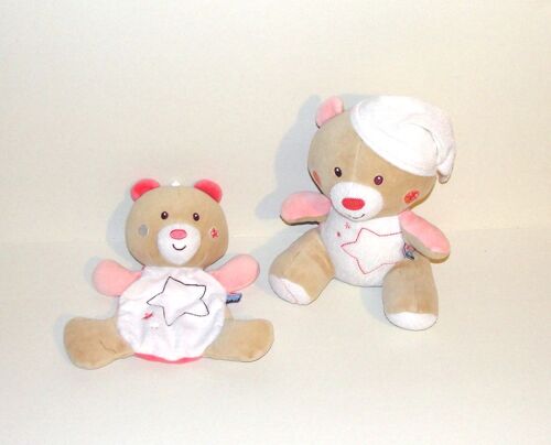 Ours Luminescent Modele Rose Lot 2 Peluche Doudou Ourson Reflechie La Lumiere Style Luminou