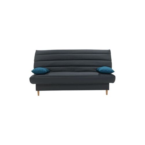 Banquette clic clac 3 places - Tissu anthracite - Style scandinave - L 190 x P92 cm - LIV