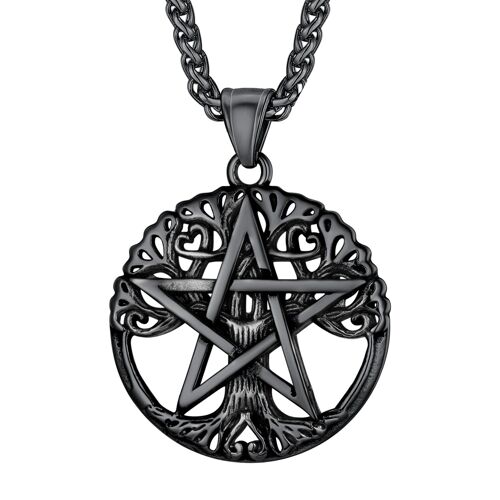 Collier Pentagramme Minimaliste Pour Homme, Acier Inoxydable, Pendentif Noeud Celtique, Bijoux Creux Simples, Accessoires