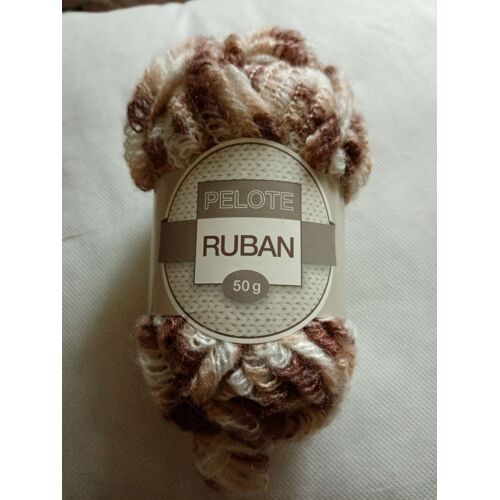 Pelote De Laine Marron Beige Ruban 50 G